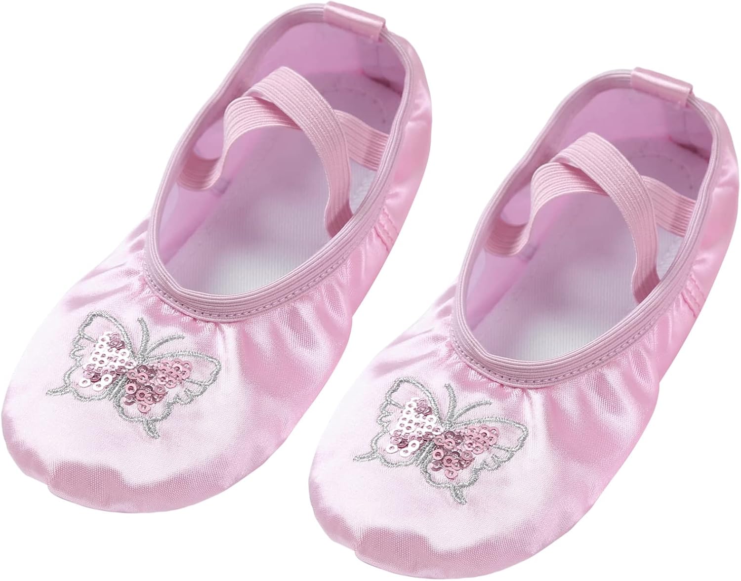 FEESHOW Little Girls Canvas Slipper Ballet Dancewear Shoes for Stage Performance Show