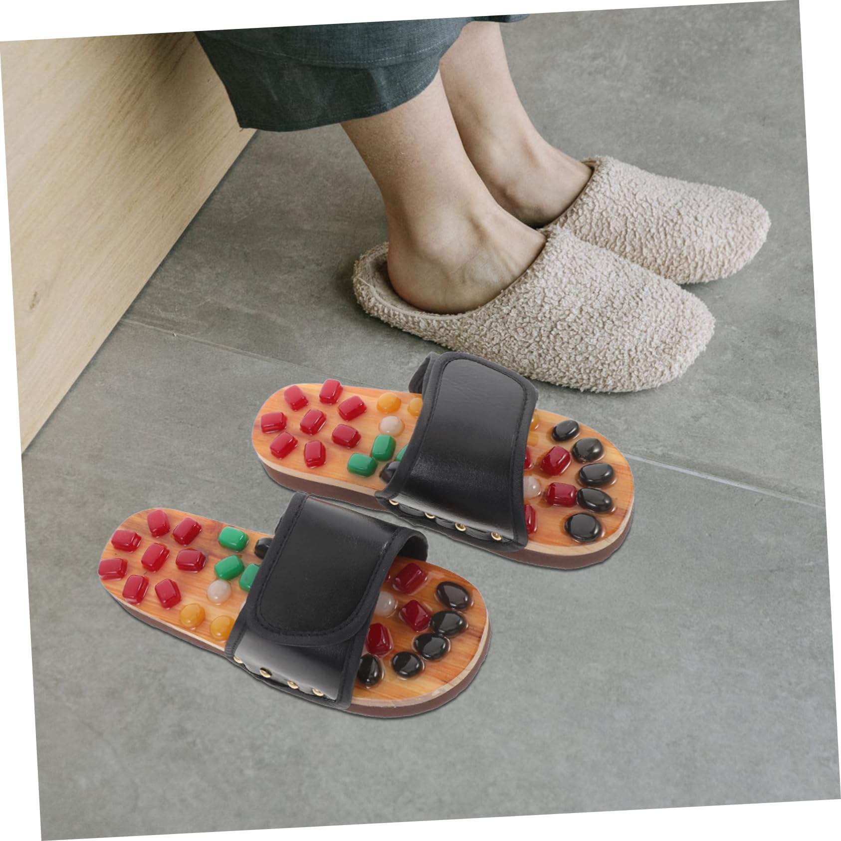 GALPADA Sandales De Massage Pour Points Acupuncture Pantoufles Eva Et Pu Pour Relaxation Chaussures De Santé Pour Fatigués