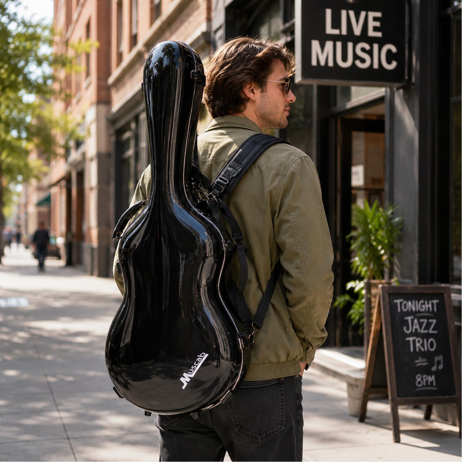 Custodia per chitarra acustica da 104 cm, colore nero