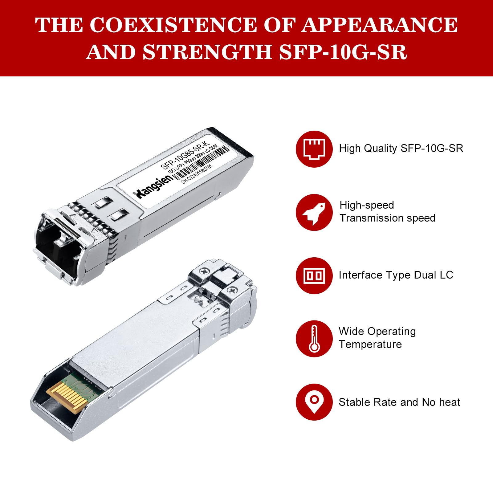 Lot de 4 émetteurs-récepteurs SFP+ 10GBase-SR 850 nm MMF
