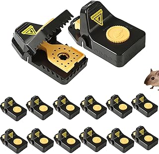 NUIODW Mouse Trap，Mice Traps Indoor and Outdoor, Humane Small/Big Mouse Snap Trap,Reusable Mousetrap Safe Quick Effective Mouse Catcher for Home（12 Pcs） (Small-12pcs)