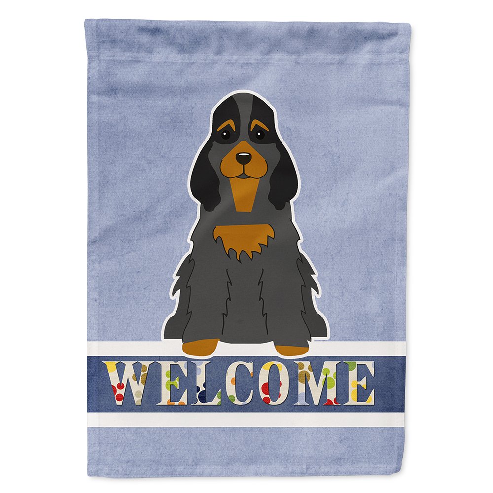 Drapeau de bienvenue Cocker Spaniel noir et feu grand format pour sublimer votre porche