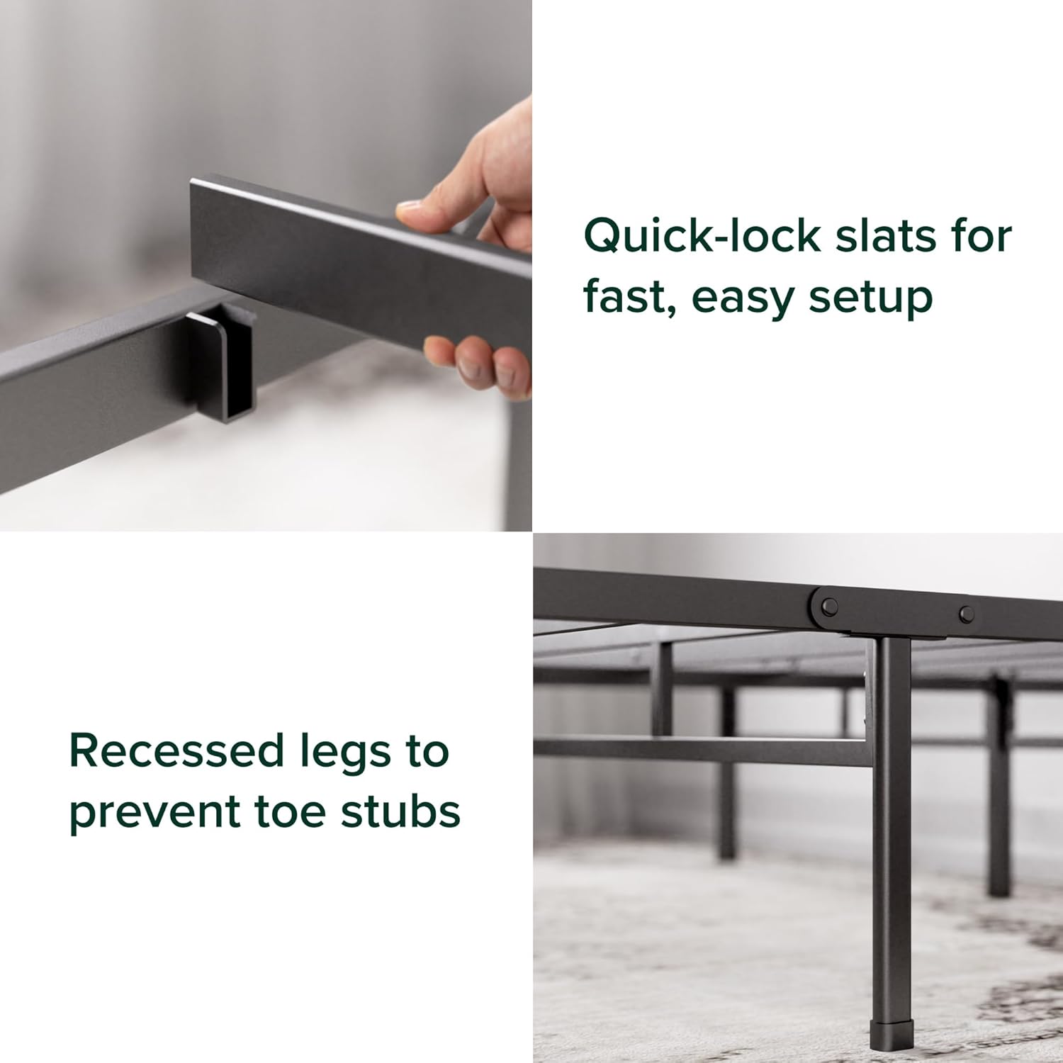 ZINUS Justin 14 Inch Easy to Assemble Mattress Foundation, Steel Support, No Box Spring Needed, King