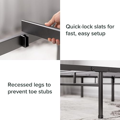 Miniatura 16 de ZINUS - Base metálica Compack de soporte para cama, 7 pulgadas, para colchón y somier, color negro, tamaño individual/matrimonial/Queen Negro