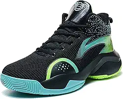 Bolognifi Tênis de basquete masculino de cano alto com alta elasticidade, respirabilidade e antiderrapante são adequados para adolescentes jogarem basquete e esportes ao ar livre Presente (Color : Bl