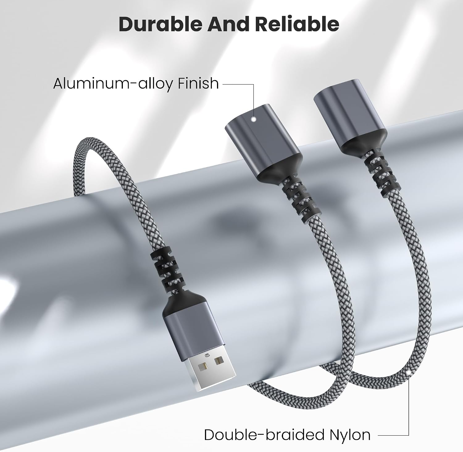 Basesailor USB Splitter 1 in 2 Out 1FT,USB A Male to Double Female Adapter | Y Cable Extension Cord,Dual USB Port Extender Hub,Data Charger Power Split for Car,Xbox One Series,PS4,PS5,Laptop,Keyboard