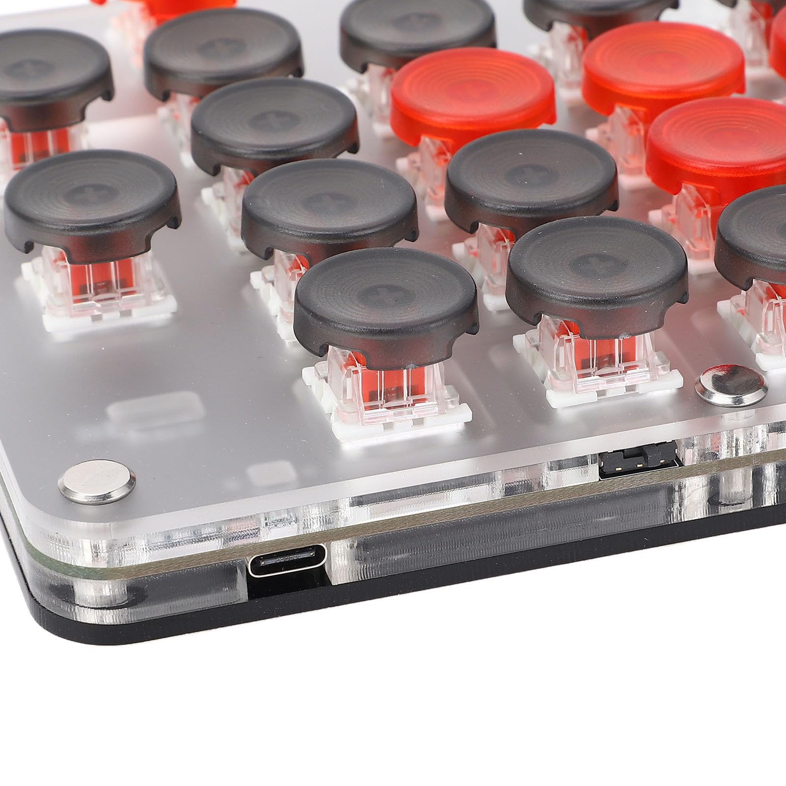 Tyenaza One Handed Macro Mechanical Keyboard 21 Keys 1 Knob USB C BT Connection Red Switch Portable Professional Gaming Keypad