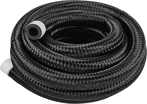 8AN - Manguera de línea de combustible de 10 pies, acero inoxidable, nailon trenzado, manguera de línea de combustible de aceite y gas, 716 pulgadas