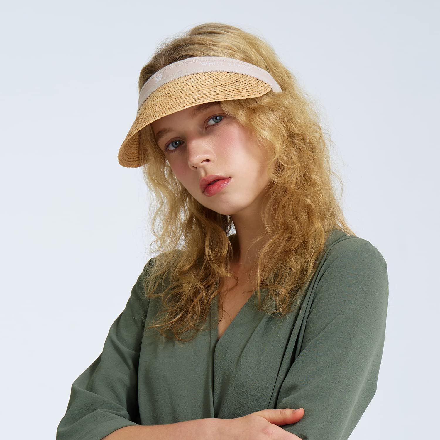 Raffia Sun Cap Visor Petra - Image 3