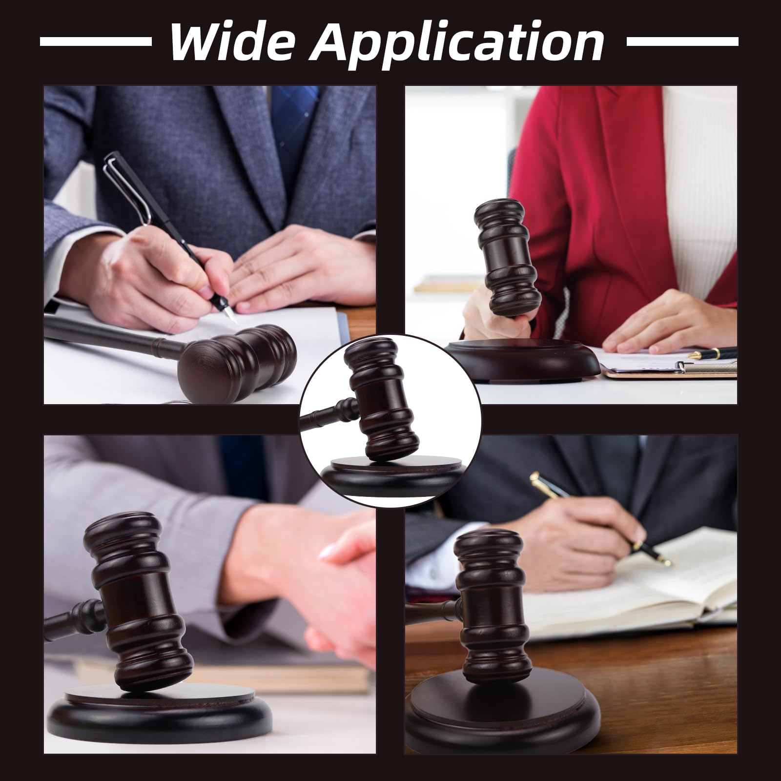 Marteau De Juge En Bois Avec Bloc - Accessoire Pour Enchères, Réunions, Décor Bureau