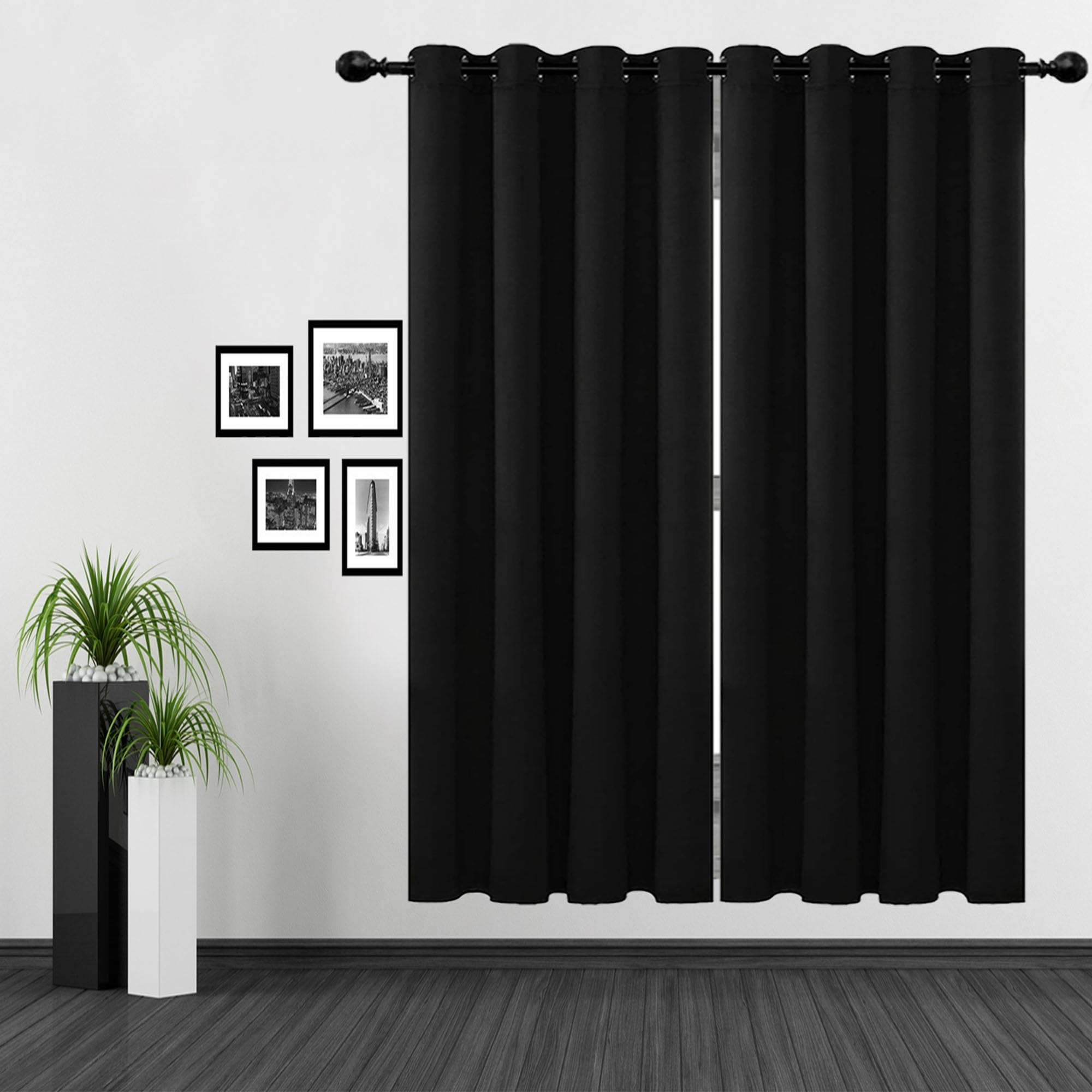 Rideau occultant salon thermique pour une ambiance chaleureuse noire