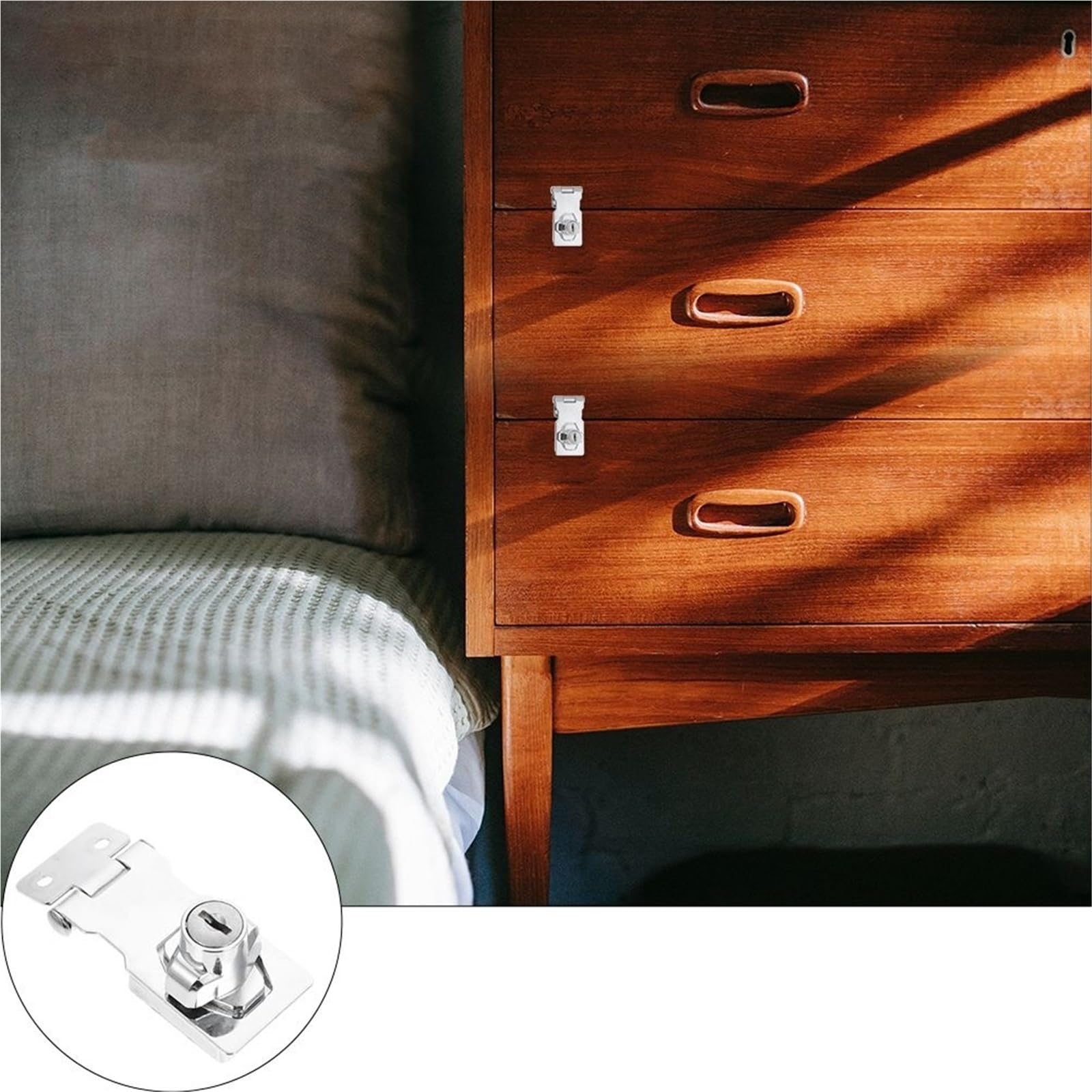 Cerradura de gabinete 2,5 pulgadas, cerrojo con llave acero inoxidable for seguridad puertas, pestillo muebles, escaparate armario escritorio pequeño, antirrobo, uds Para Puertas