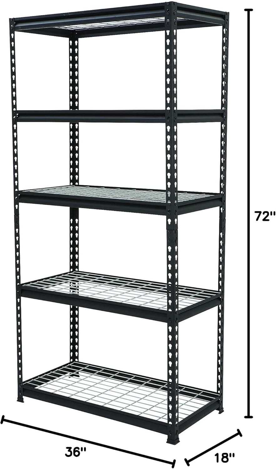 Strongway Heavy-Duty Wire Shelving Unit - 5 Shelves, 4000-Lb. Capacity, 36in.W x 18in.D x 72in.H