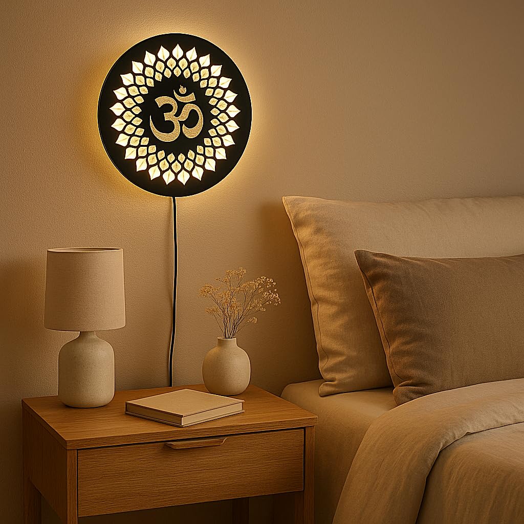 Moon Wall Lights - LED Backlit Mandir Decor -4