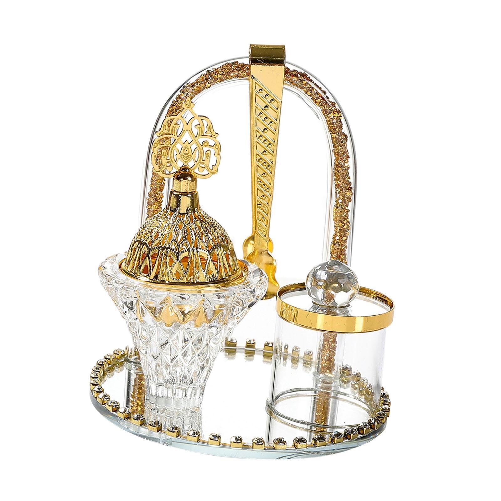 Brûleur d'encens arabe vintage et porte-encens de luxe pour décoration de table