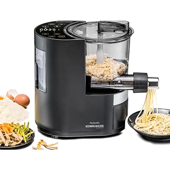 ROMMELSBACHER PM 220 Electric Pasta Machine - Up to 800 g Fresh Pasta, Integrated Scale, Controlled Water Supply, 6 Fully Aut