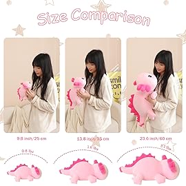 SQEQE Weighted Axolotl Plush, Weighted Axolotl Stuffed Animal, Cute Plushies Soft Pink Pillow Toy Gift for Kids Adults 13.8 Inch, 1.6 Lbs