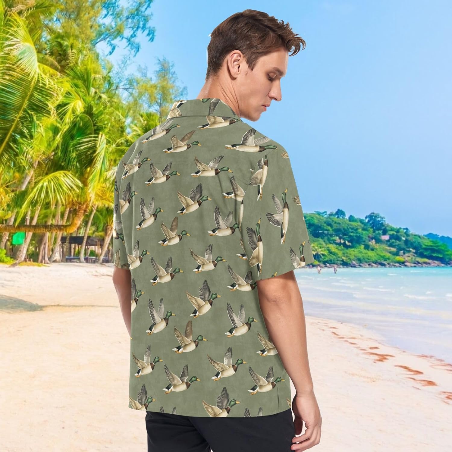 Laprad Men's Hawaiian Shirt Casual Button Down Short Sleeve Shirts Summer Beach Aloha Shirt