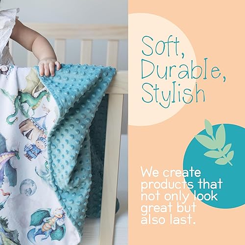 Miniatura 5 de Manta ligera de felpa suave de primera calidad para bebé recién nacido de 30 x 40 pulgadas - Manta suave de bebé para niños y niñas - (dragones y