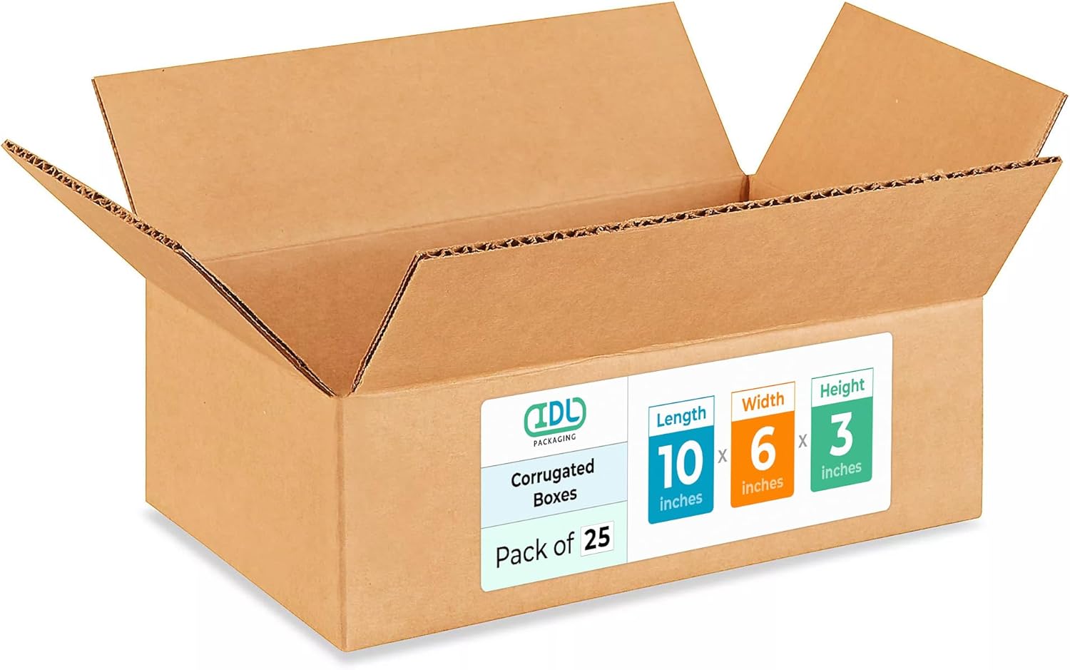Medium Moving & Shipping Boxes 10"L x 6"W x 3"H, Pack of 10 - Extra Strength 200 lb vs Regular - Corrugated Cardboard Box, Made in USA - Strong Shipping Box Medium by IDL Packaging