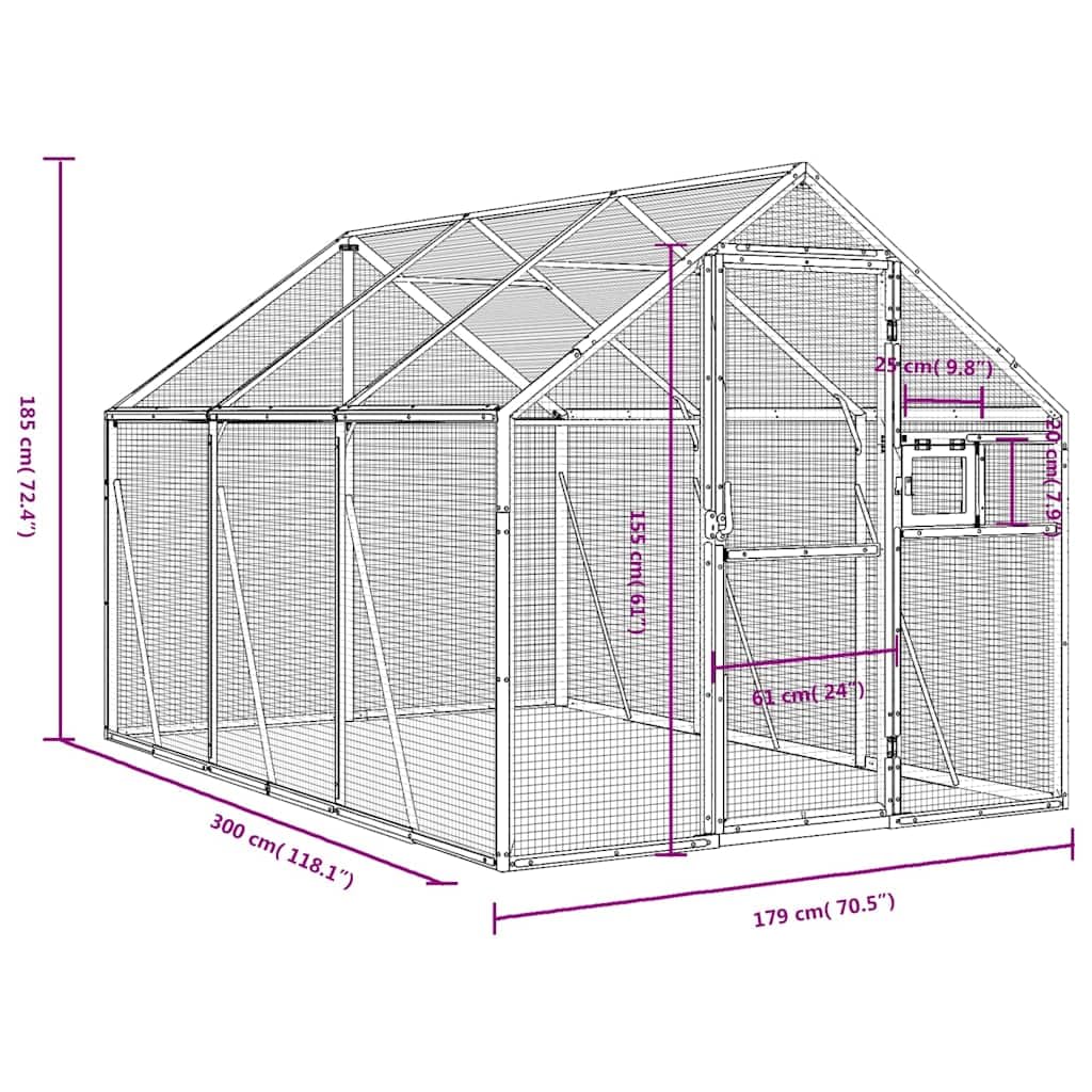 Voliere Anthrazit 1,79x3x1,85 m Aluminium,Tier- & Haustierbedarf,Haustierbedarf,Vogelbedarf,Vogelkäfige & -ständer,Anthrazit,33.34 kg-3155802