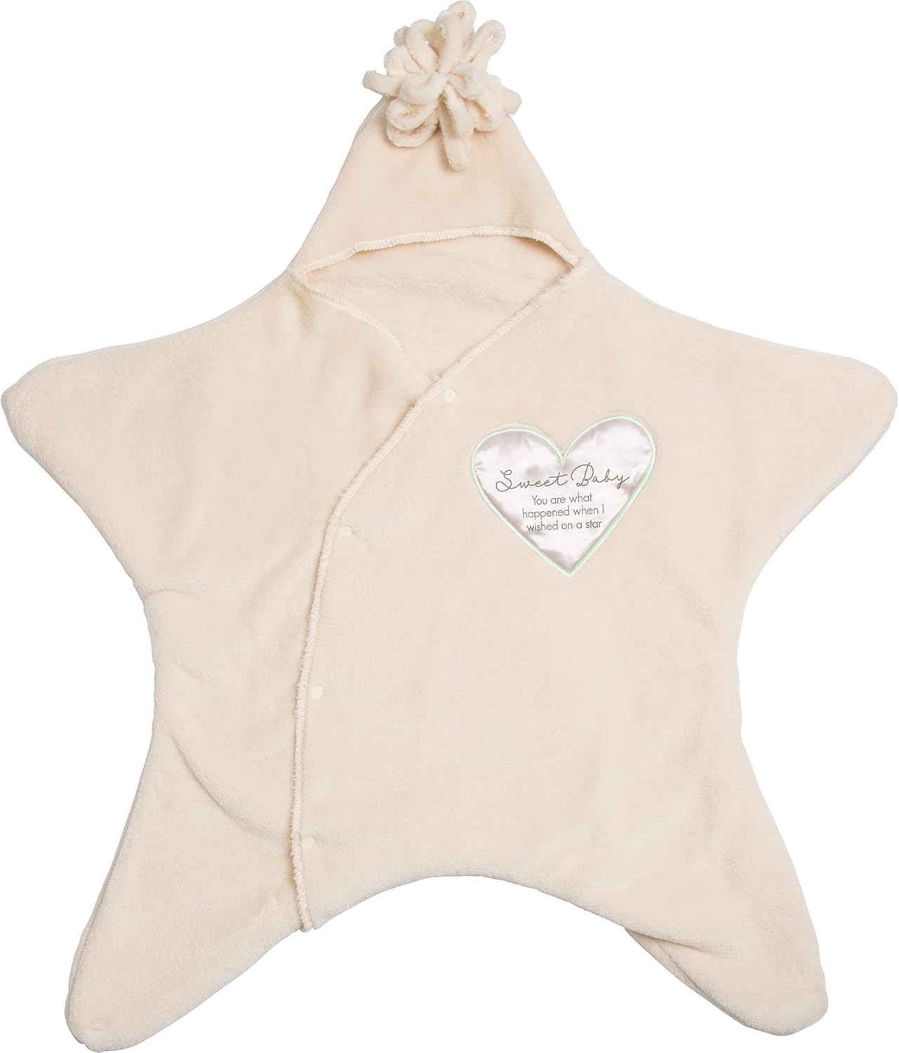 Pavilion Gift Company Blanket Sweet Baby I Wished On A Star Newborn Swaddle, Cream 24 x 1 x 26 inches