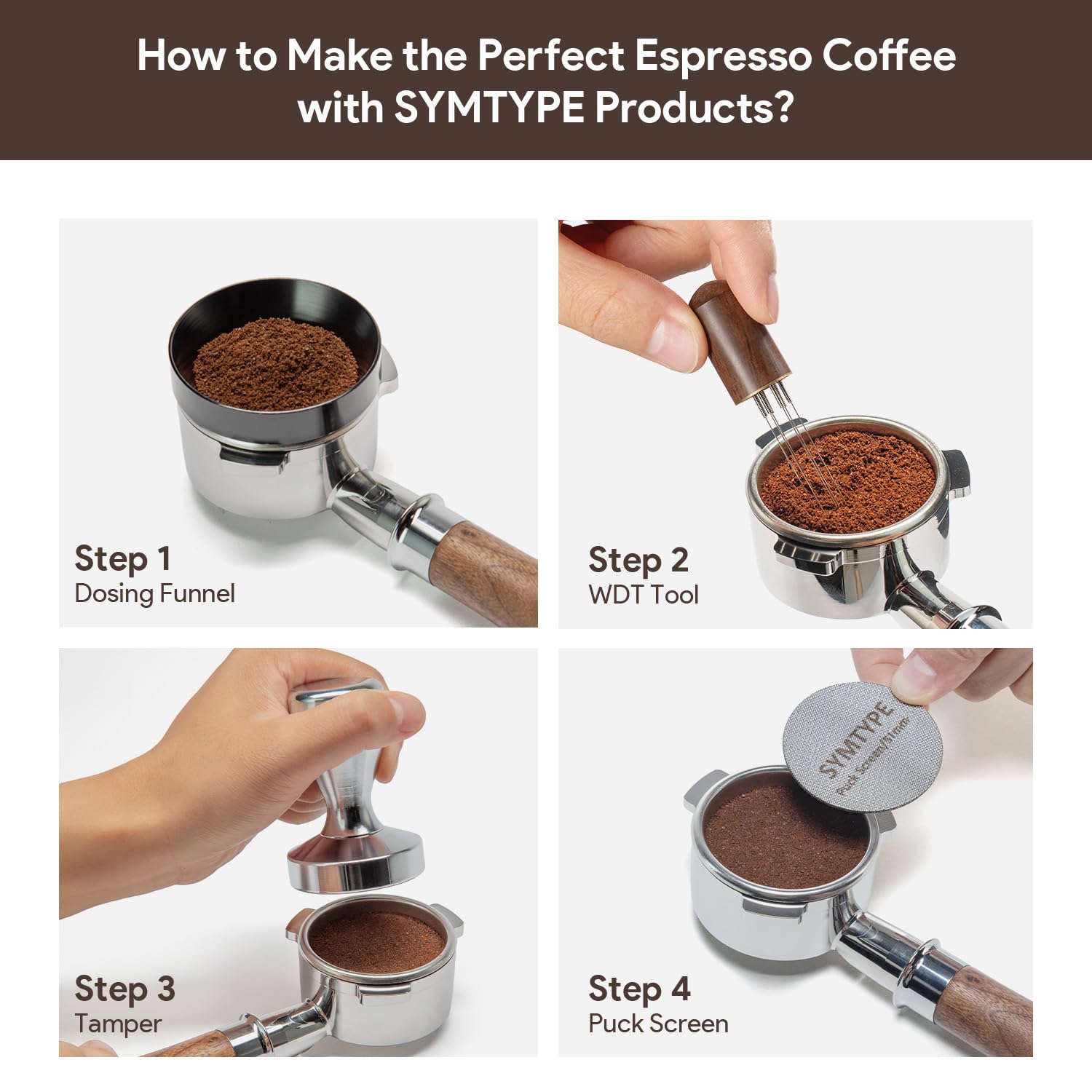 Kit de accesorios de espresso de 51 mm: juego de prensado de espresso, herramientas de café espresso con herramienta WDT, pantalla de disco, embudo dosificador, kit de accesorios para máquina de