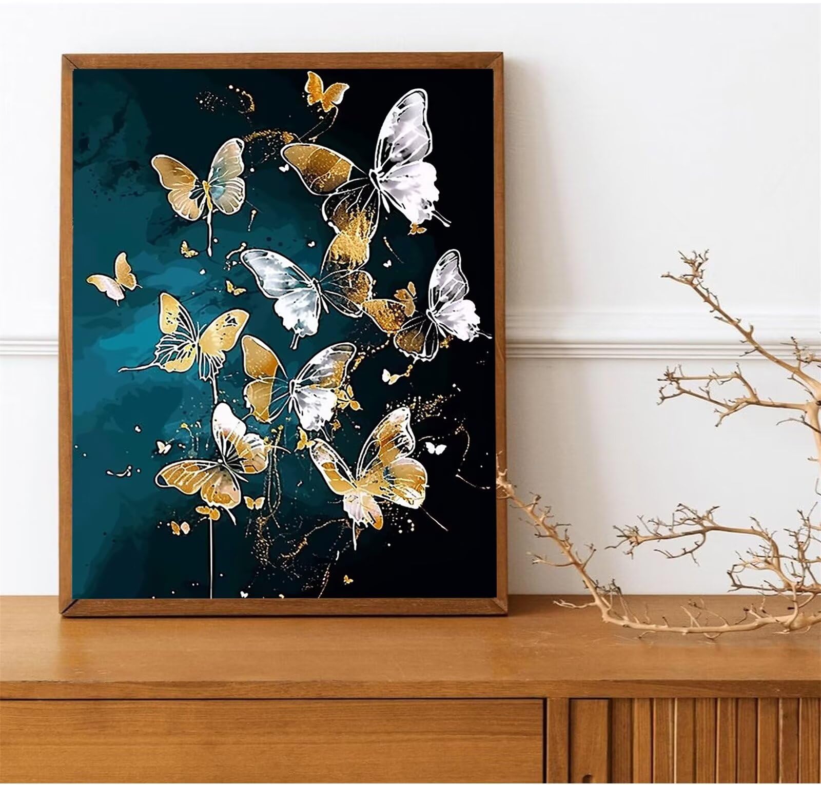 Peepezo Malen Nach Zahlen für Kinder, Erwachsene und Anfänger, DIY Schmetterlinge Malen Nach Zahlen für Mädchen und Jungen, Aufregung Zentimeter, Ohne Rahmen - Kinder ab 6 Jahren 60x80cm (mit Rahmen)