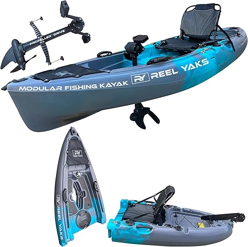 Miniatura 7 de Kayak modular de pesca de 9.5 pies  Súper ligero, capacidad de 380 libras  Fácil de almacenar - Fácil de transportar  Beats Inflables  Sin