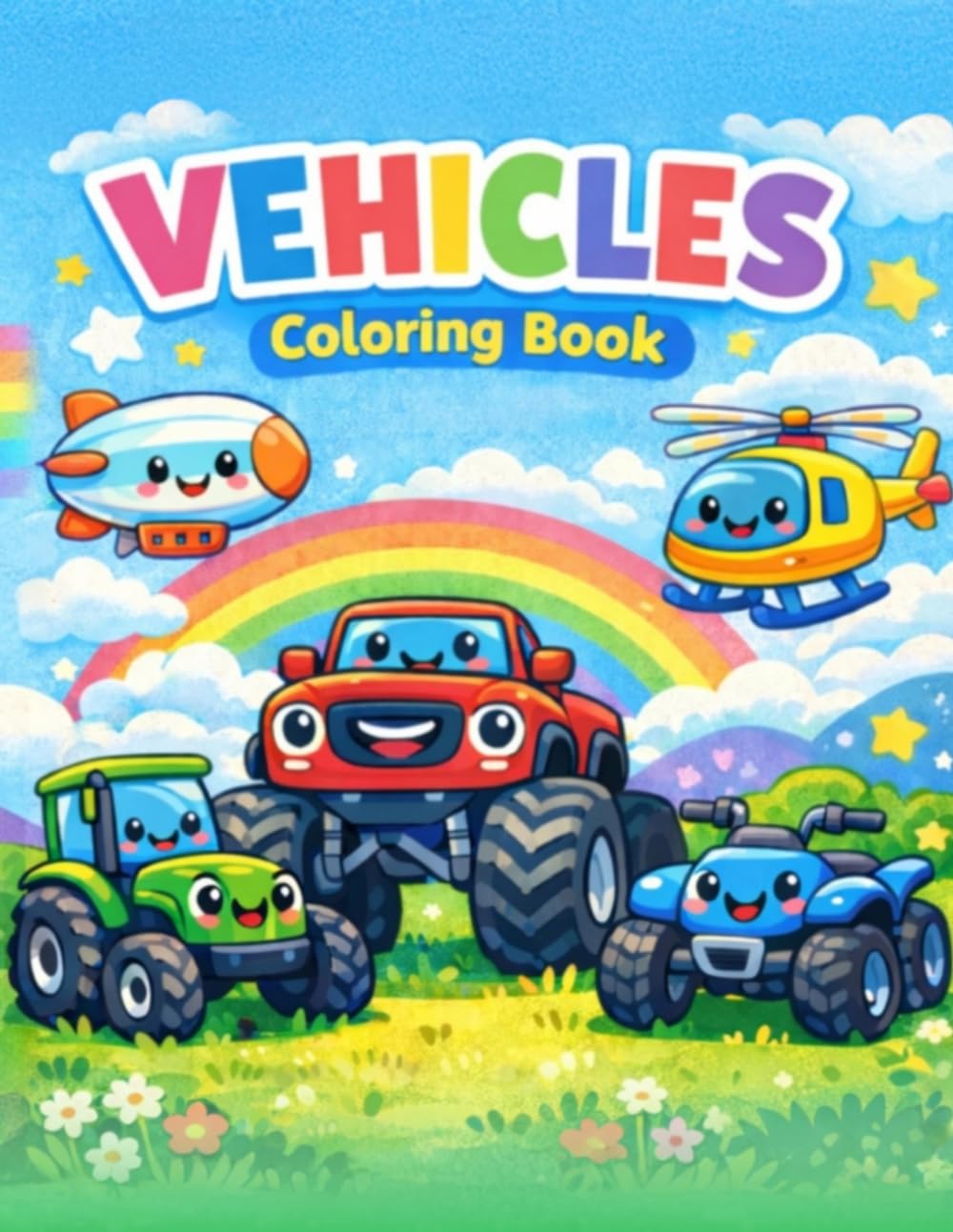 Vehicles Coloring Book: Fun & Easy Coloring Pages for Kids (Colorbrew House A–Z Coloring Series)