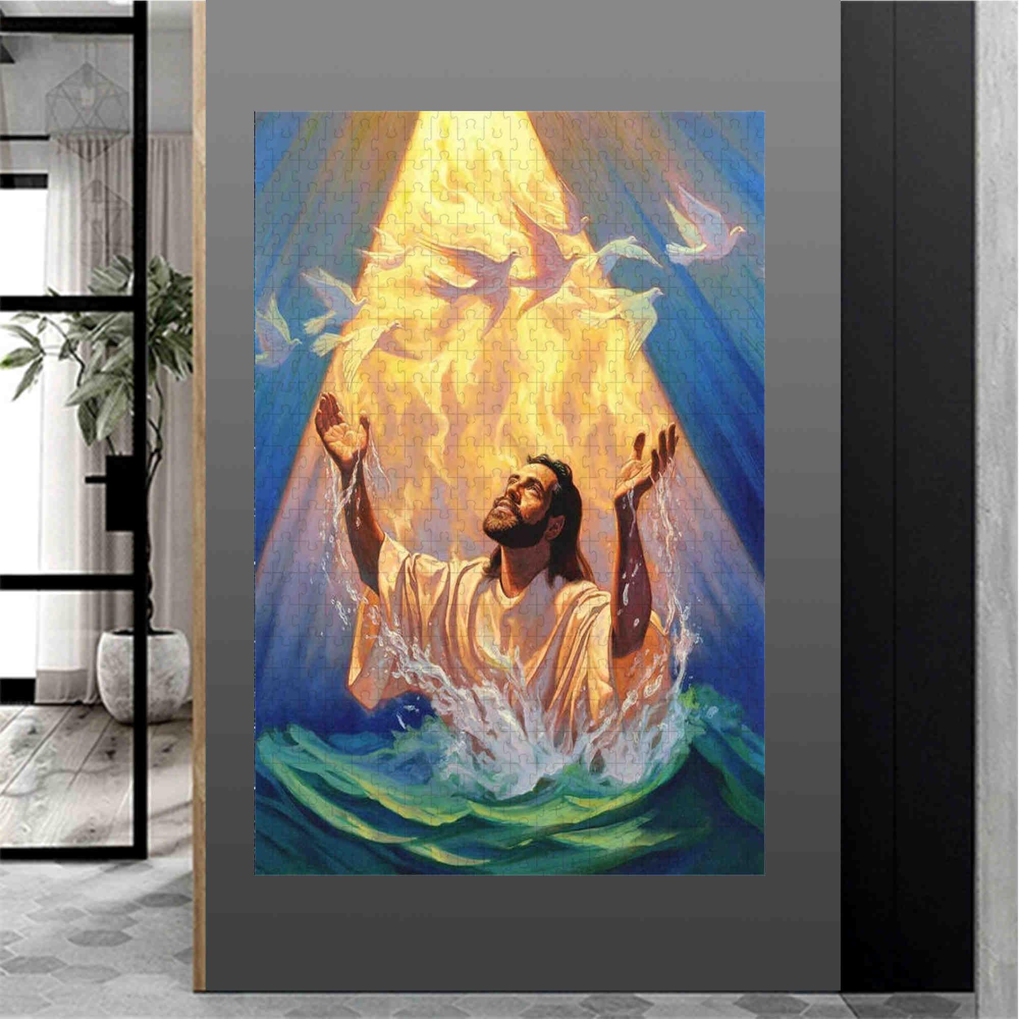 Sea Jesus White Dove - Puzzle in legno da 3000 pezzi - Giocattoli di intrattenimento da pavimento per adulti e adolescenti