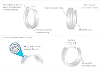 Vista 4 de Pendientes pequeños de oro amarillo y blanco de 14 quilates de 0.039in