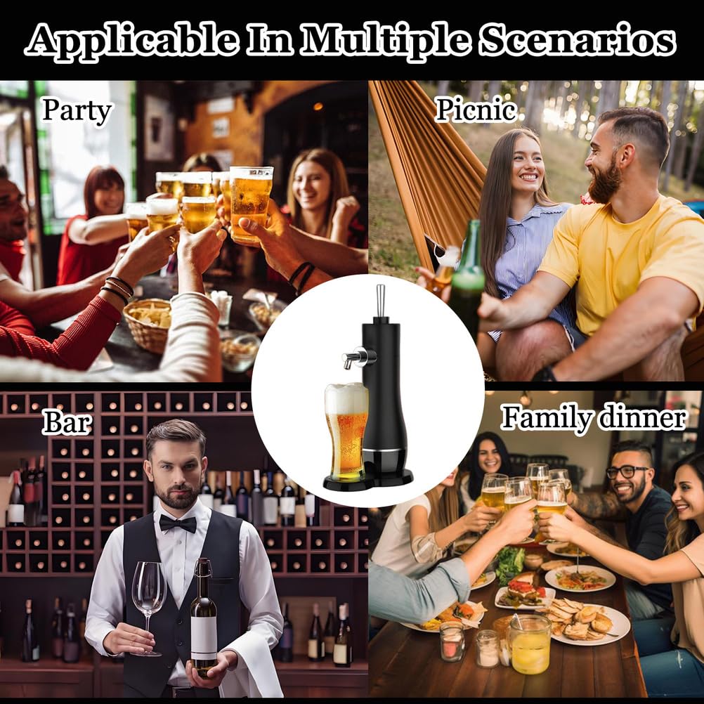 Mini système de bière pression pour canettes et bouteilles, système de distributeur de bière pression portable, machine à mousse ultra fine pour les amateurs de bière, bars, camping en plein