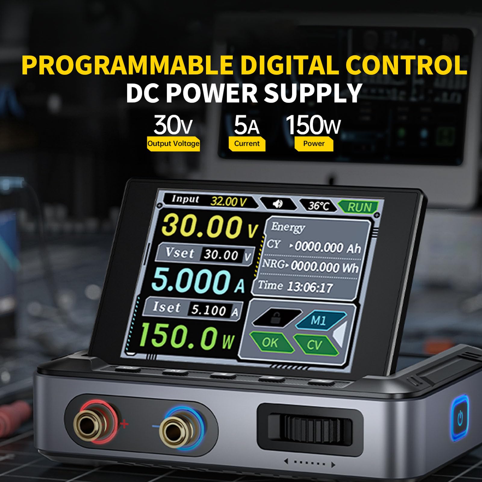 DPS 150 Fuente de Alimentación DC Variable, 0-30V 0-5A 150W Fuente de Alimentación Ajustable DC CNC, Fuente de Alimentación Regulada por Conmutación Programable de PC Portátil