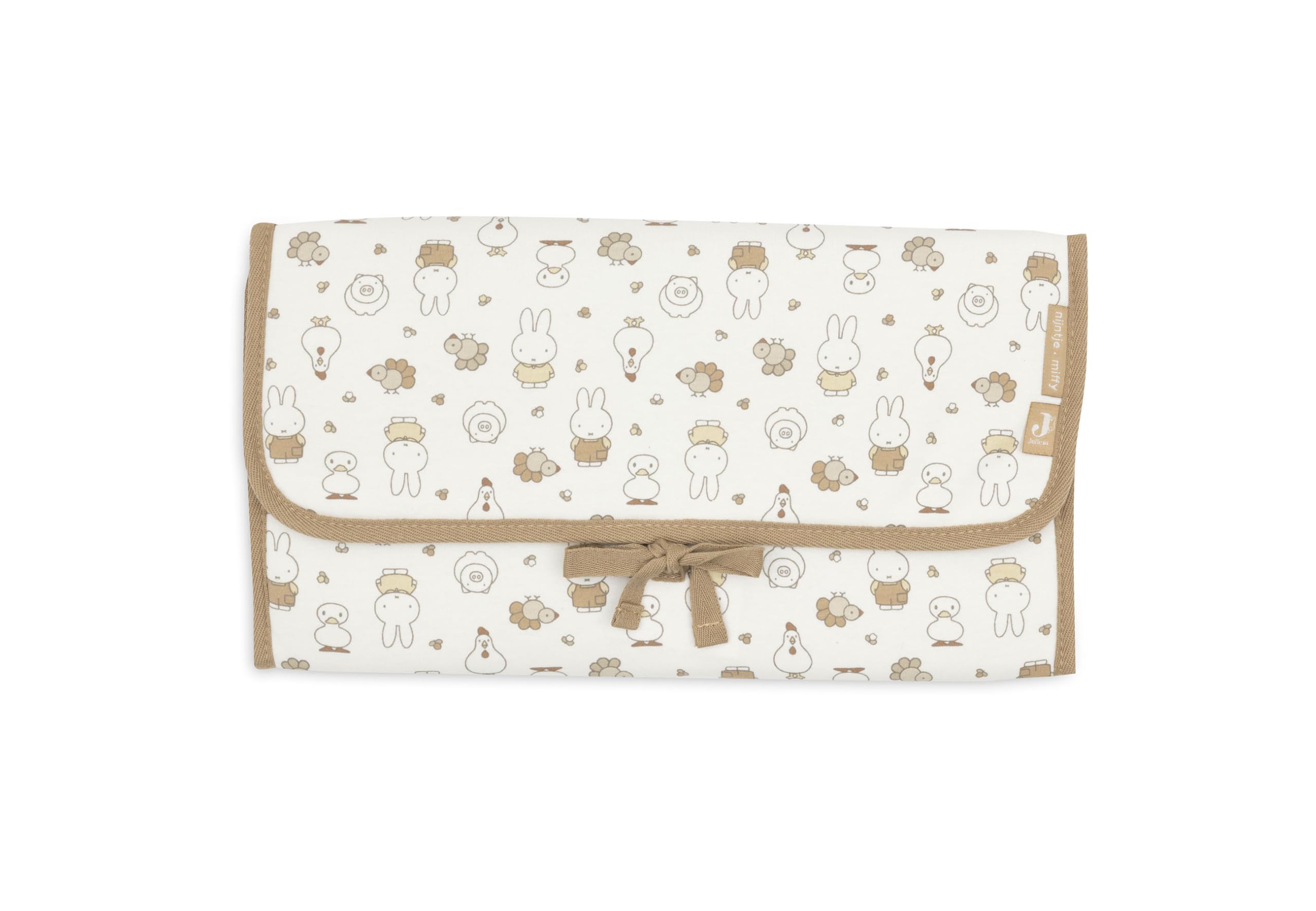 Jollein Matelas à langer nomade - Miffy Family Farm - avec compartiments et nœud - doux et essuyable - matelas à langer portable - idéal pour les déplacements