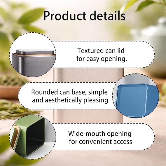 6 Piece Set Tea Coffee Sugar Canisters Set, 6 Colors, 9x7x13cm