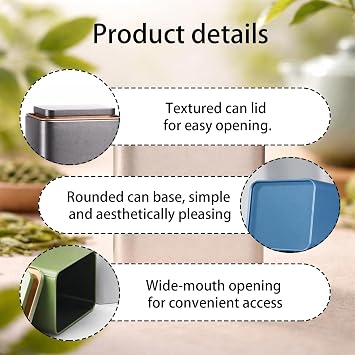 6 Piece Set Tea Coffee Sugar Canisters Set, 6 Colors, 9x7x13cm