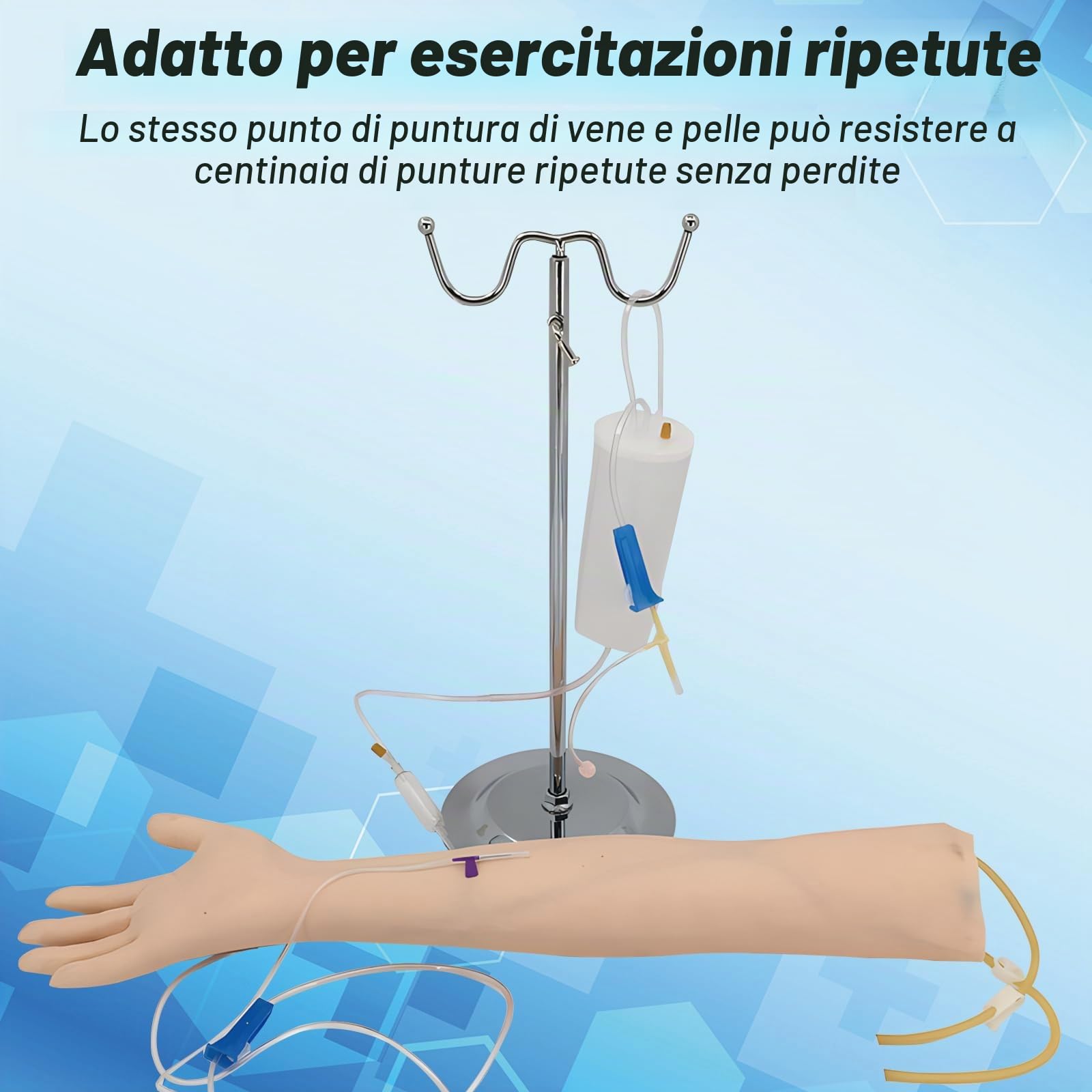 DRXRD Kit Prelievo Sangue Modello di Braccio IV con Set Completo di Accessori e Sacchetti per la Conservazione Kit per la Pratica della Venipuntura