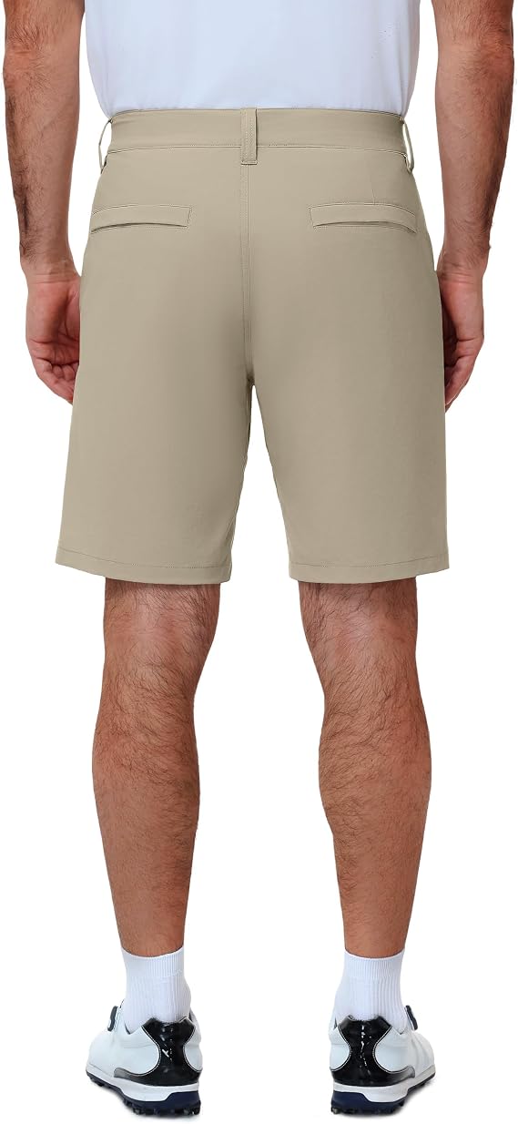 PULI Men's Golf Shorts 9 Inch Stretch Water-Resistant