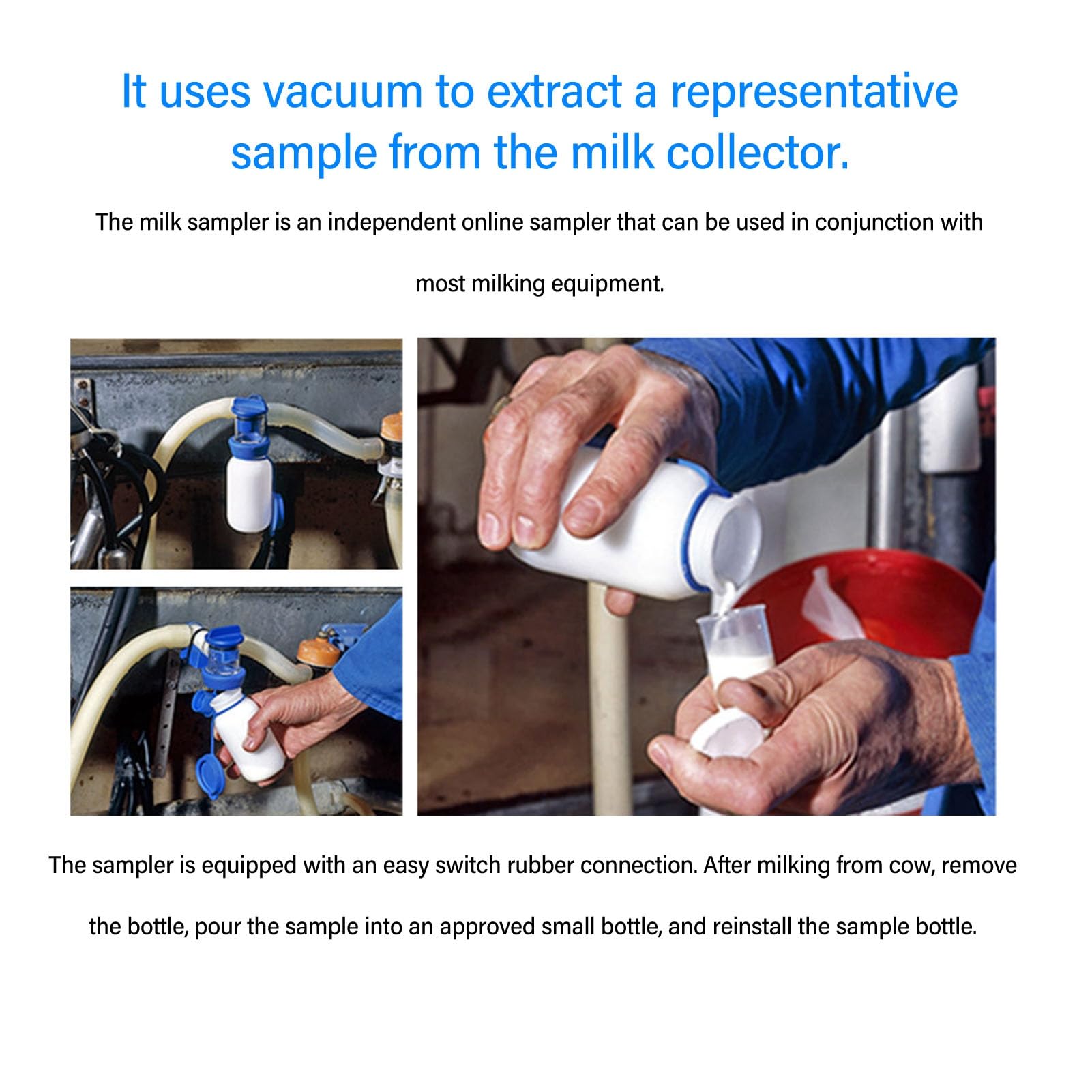 Haofy Échantillonneur de Lait pour Ferme et Élevage, Tasseur Prélèvement Laitier 200ML Efficace, conçu pour la qualité et Le contrôle de la qualité des Vaches et chèvres laitières
