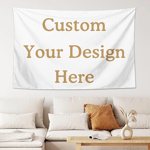 Miniatura 2 de Giabmiag Tapiz personalizado para cargar imágenes personalizadas, telón de fondo personalizado, tapiz decorativo de pared para dormitorio, 60 x 40