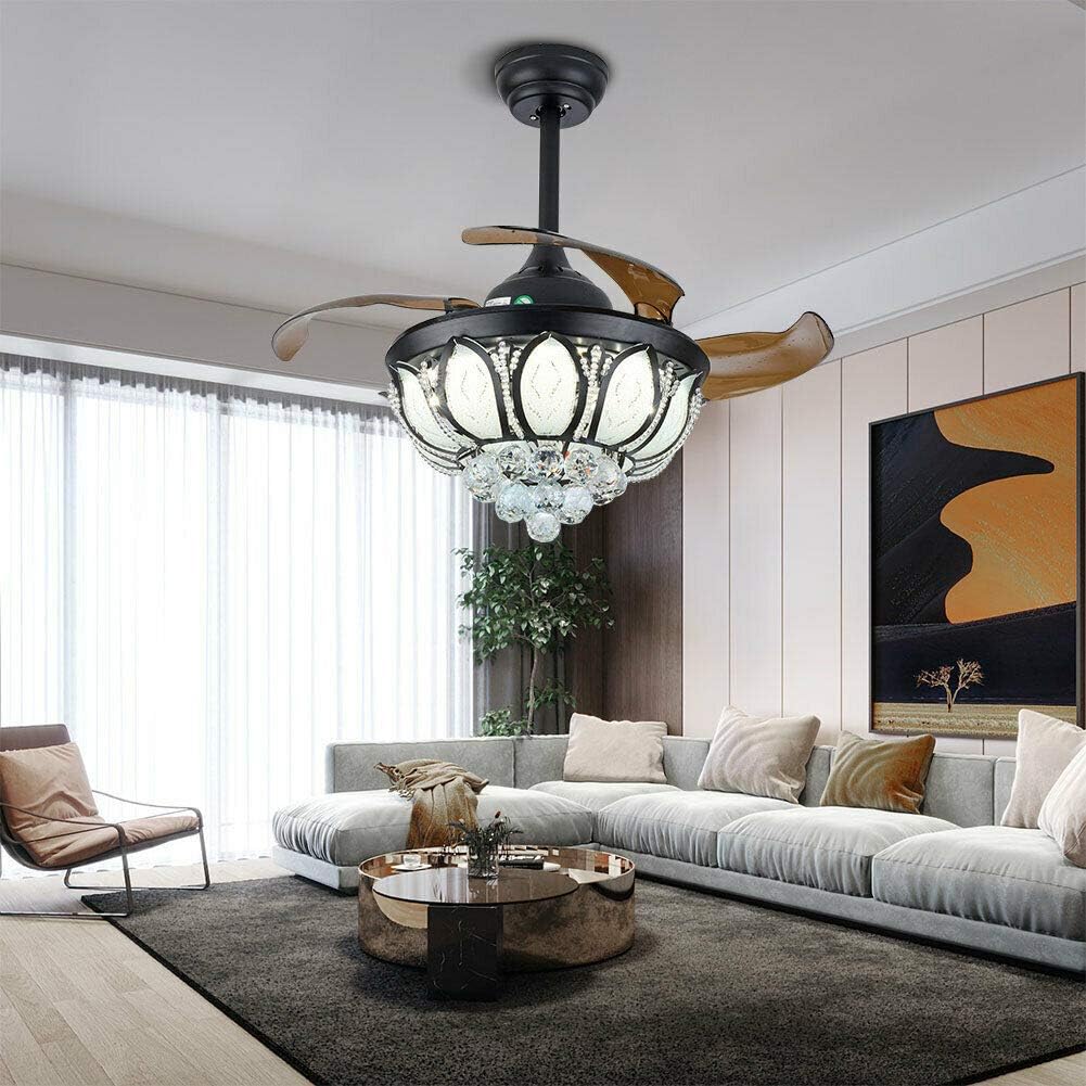 60% оƒƒ Dіѕсоunt Invisible Ceiling Fan Light with Remote Control Retractable Blades Crystal Chandelier Fan Light for Livingroom Bedroom Home (42 inch) Wееklу Tор Sаlе Invisible Ceiling Fan Light with Remote Control Retractable Blades Crystal Chandelier Fan Light for Livingroom Bedroom Home (42 inch)