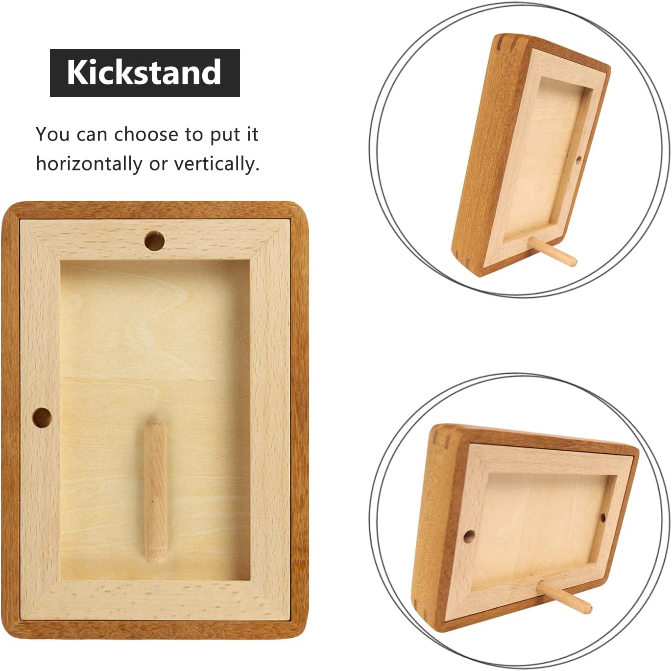 Handcrafted Solid Wood Picture Frame with Mat for Wall or Tabletop Display, Perfect for Photos and Artwork. (Teak, 3"x4" matted to 2"x3") - Image 4