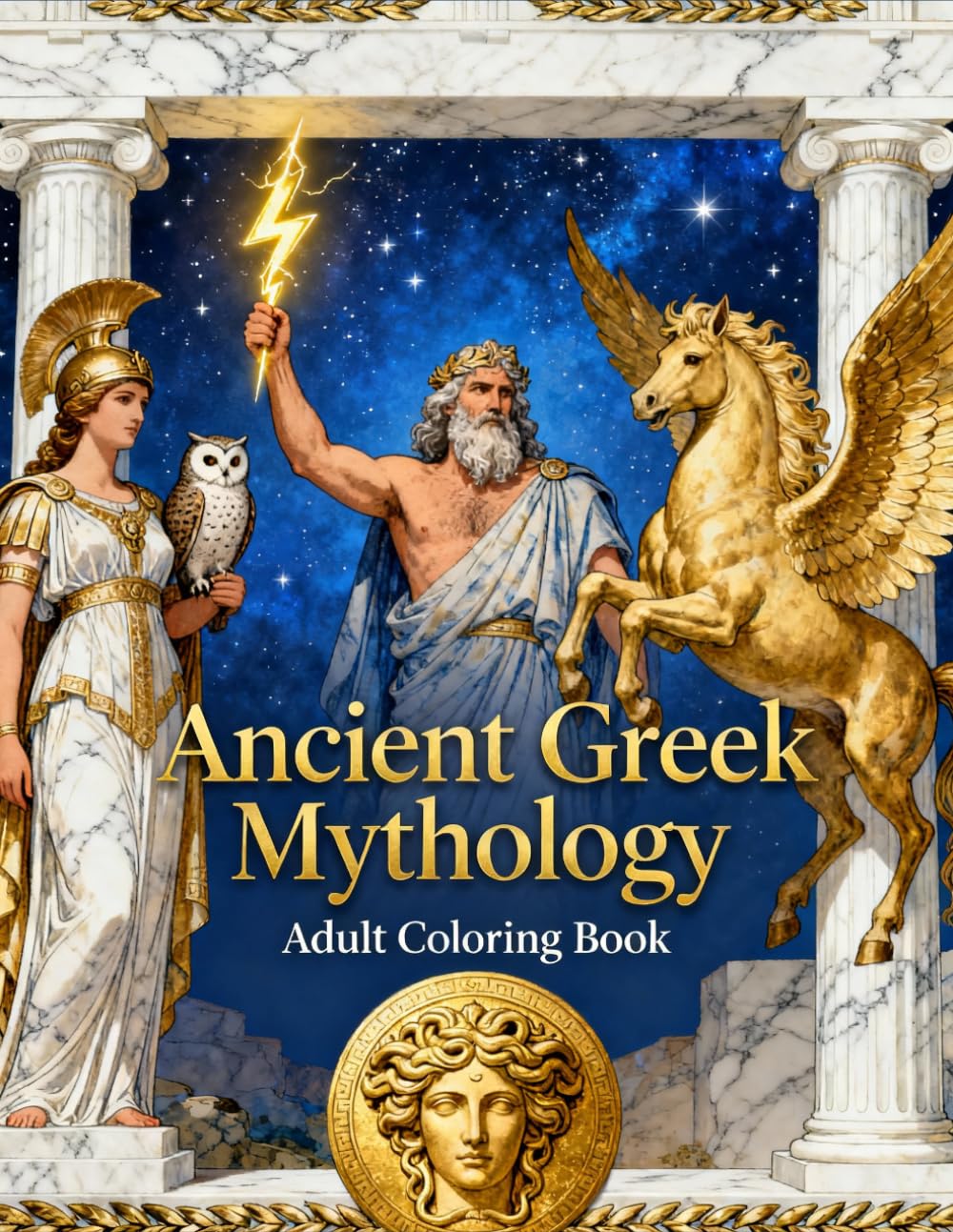 Ancient Greek Mythology — Adult Coloring Book: A Captivating Collection of Detailed Illustrations Inspired by Legendary Gods, Heroes, and Myths (Ancient Civilizations Coloring Book for Adults)