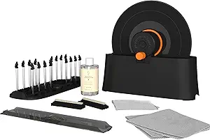 HumminGuru EZ Record Washer - Manual Vinyl Record Cleaner with Spin & Label Clamp