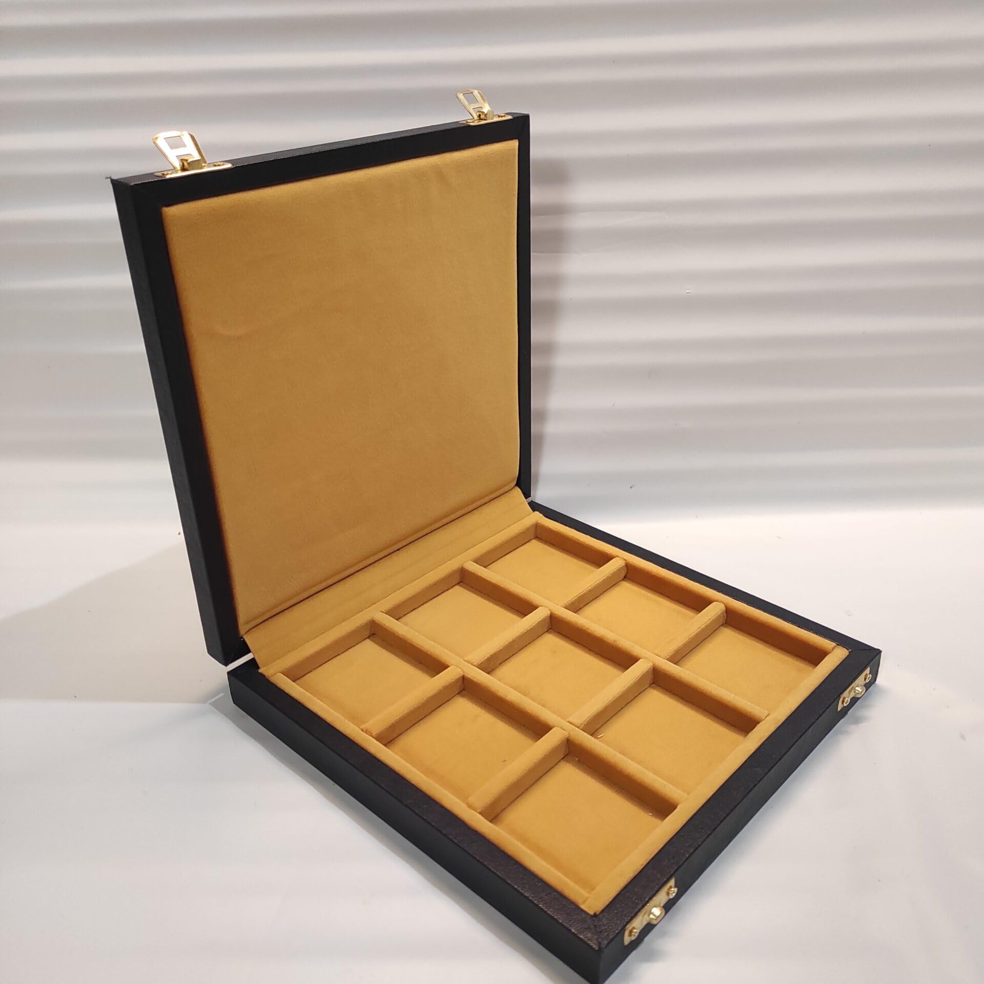 Caja para Monedas con 9 Compartimentos 47x47 mm Polipiel Marrón Estuche Organizador Coleccionista Numismática para Coronas Medallas y Monedas Conmemorativas