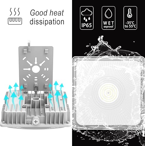 Miniatura 4 de Luz LED de 75 W, 5000 K, luz diurna 9750 lm, IP65, impermeable, luz de techo para cochera, salida empotrada o montaje en superficie, para