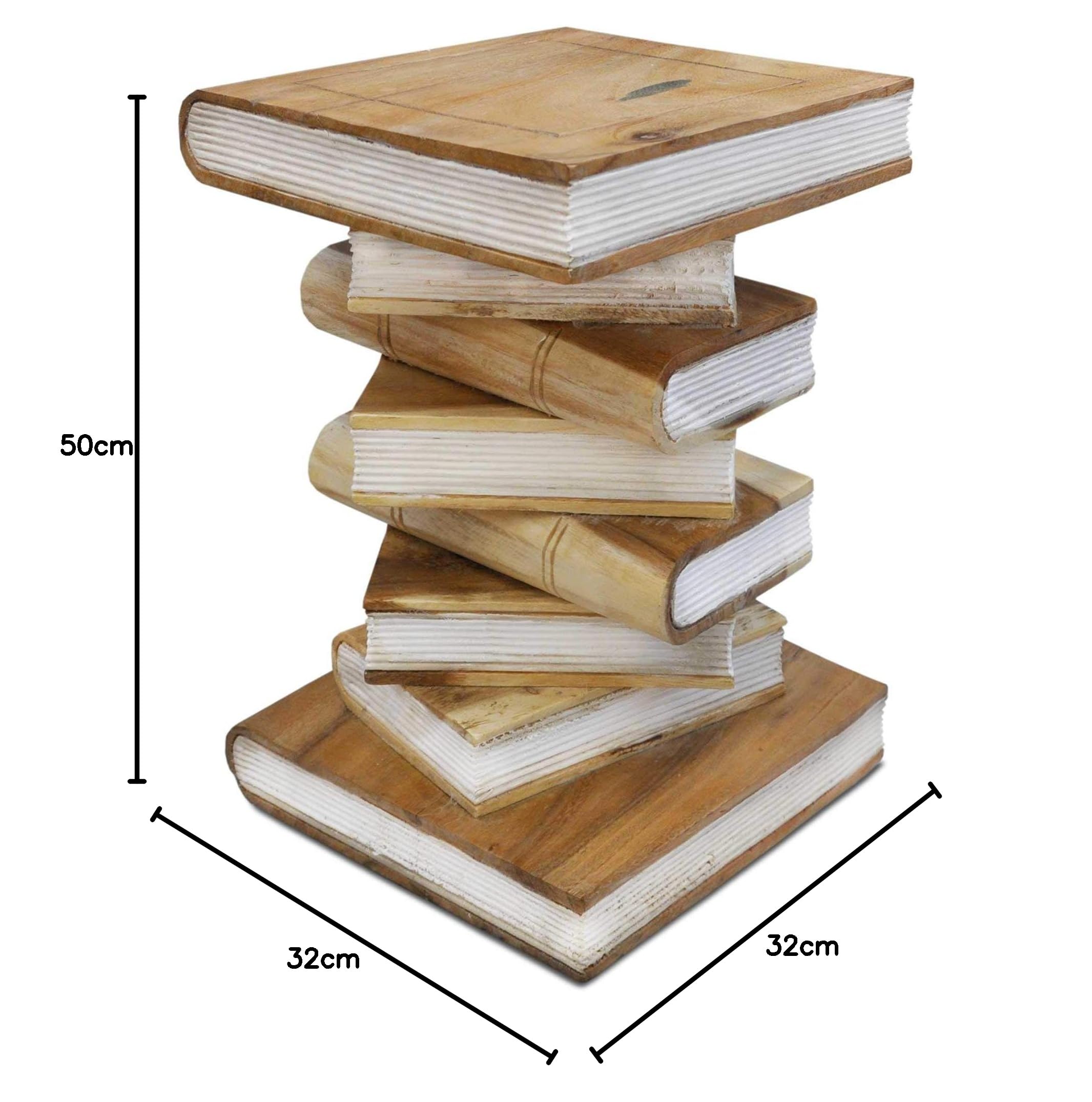 Petite Table de Salon en Bois Massif, décoration Artisanale fabriquée à partir d’Un Seul Morceau, guéridon, Porte Lampe ou Plante (13401)