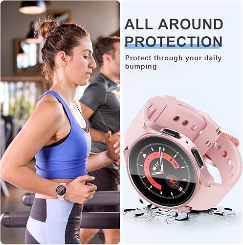 Miniatura 4 de 6+6 Paquete de protectores de pantalla para Samsung Galaxy Watch 5 Pro de 1.772 pulgadas, funda protectora de policarbonato duro JZK + película