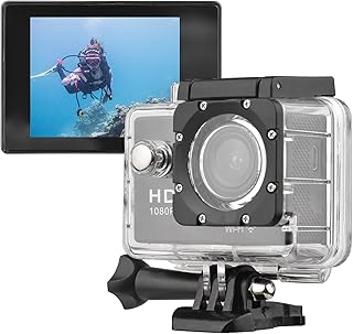 Câmera de ação 1080P WiFi Câmera esportiva 12MP 150° Lente grande angular Tela LCD de 2,0 polegadas 30M/98 pés à prova d'água com kit de acessórios de montagem para mergulho, surf, esqui, ciclismo